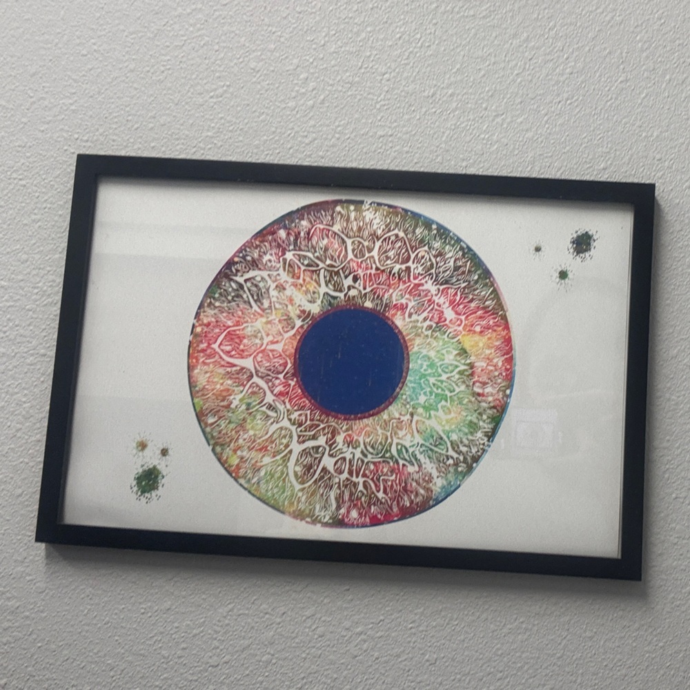 Colorful Iris Wall Art with Black Frame